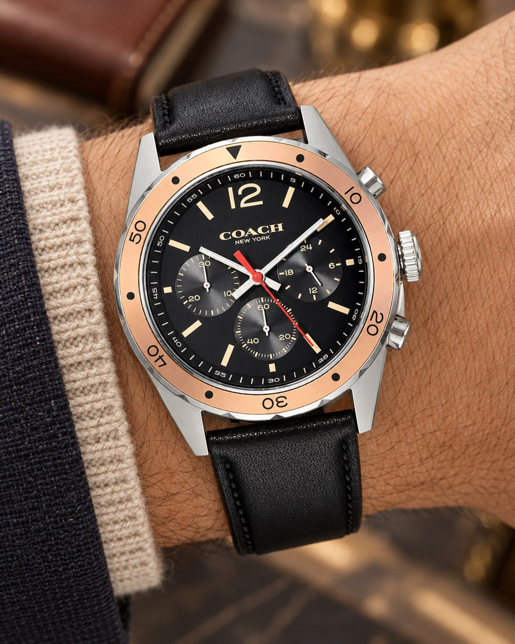 Coach watch 14602133 worn on wrist