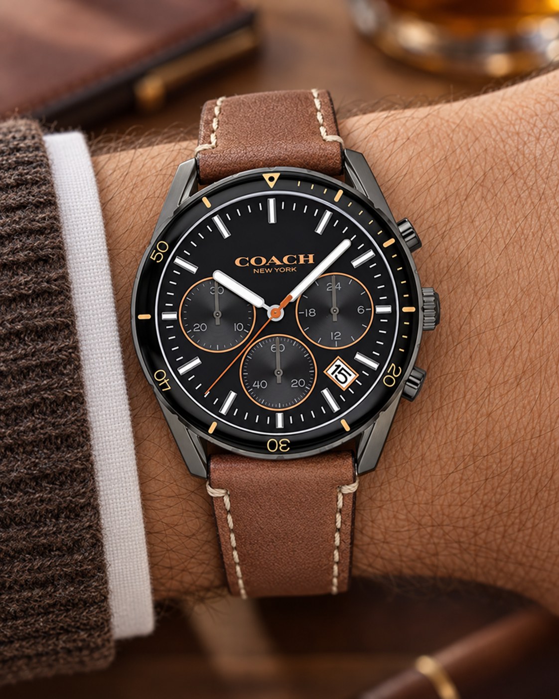 Coach watch 14602410 worn on wrist