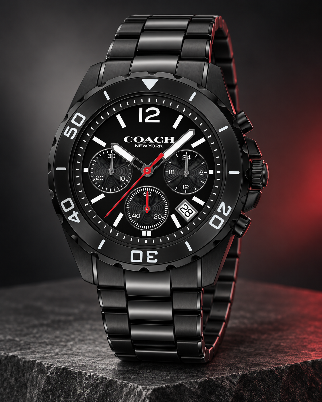 Coach Kent Chronograph Men's Watch 44mm – All Black – 14602554 – studio hero