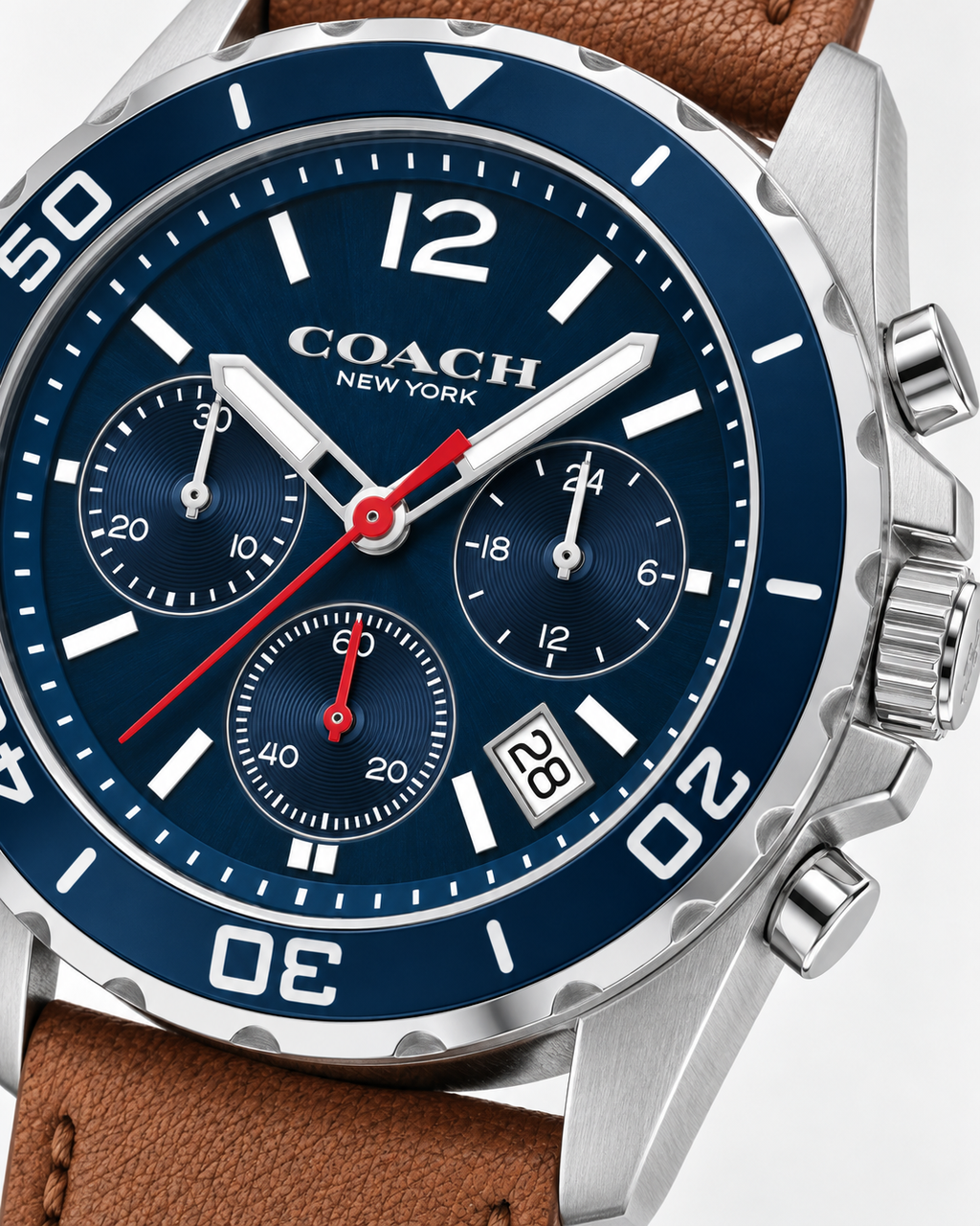 Coach Kent 14602560 navy chronograph dial macro detail