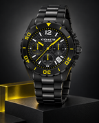 Coach Kent 14602563 black and yellow carbon-fiber chronograph studio hero