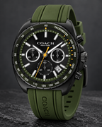 Coach Charter Chronograph Men's Watch 44mm – Black/Olive Green – 14602707 – three-quarter profile