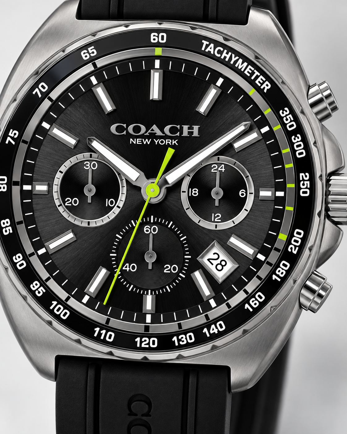 Coach Charter Chronograph Men's Watch 44mm – Black/Grey – 14602709 – dial macro