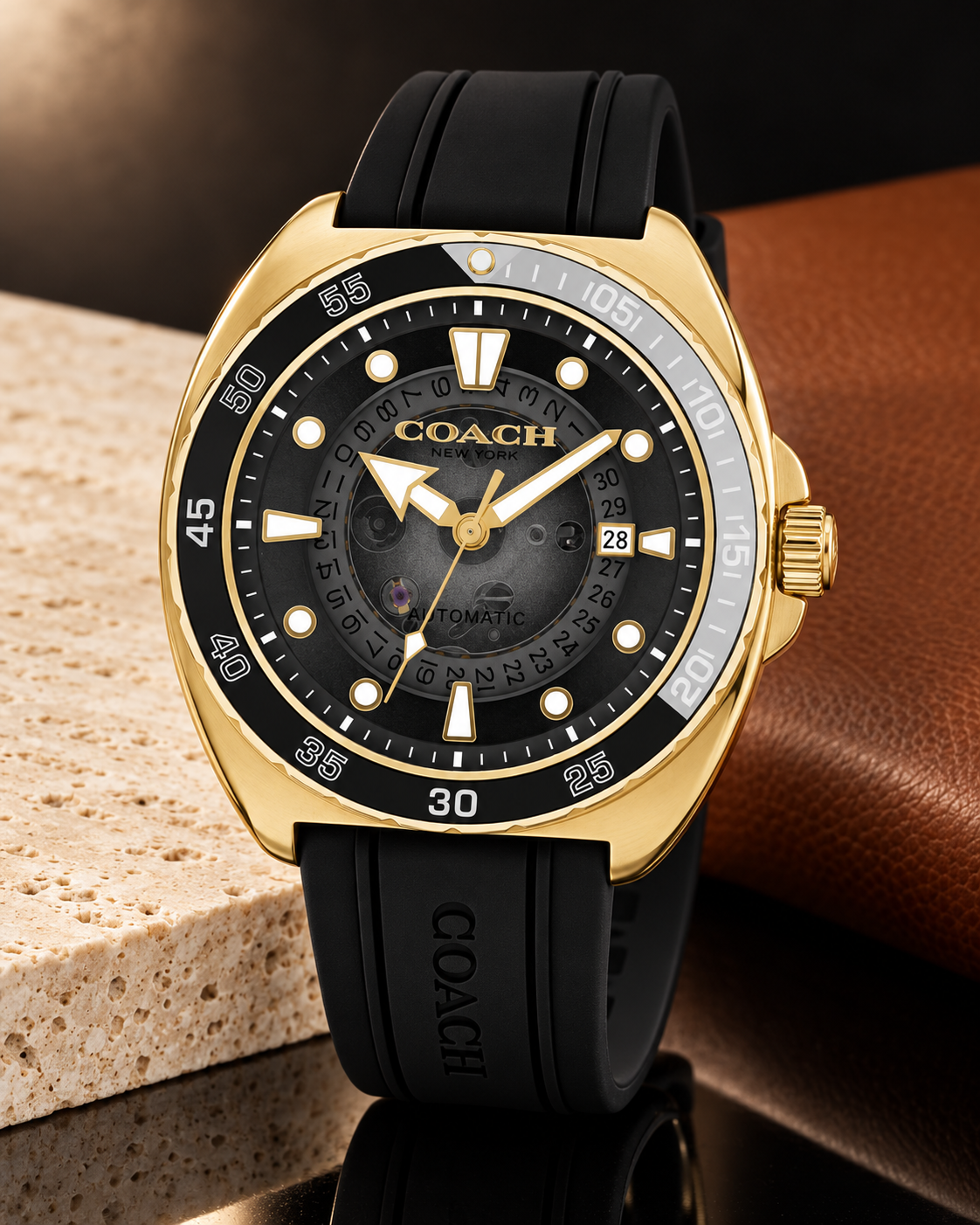 Coach Charter Automatic Men's Watch 44.5mm – Black/Gold – 14602718 – studio hero