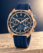 Coach Charter Chronograph Men's Watch 44.5mm – Blue/Rose Gold – 14602730 – studio hero