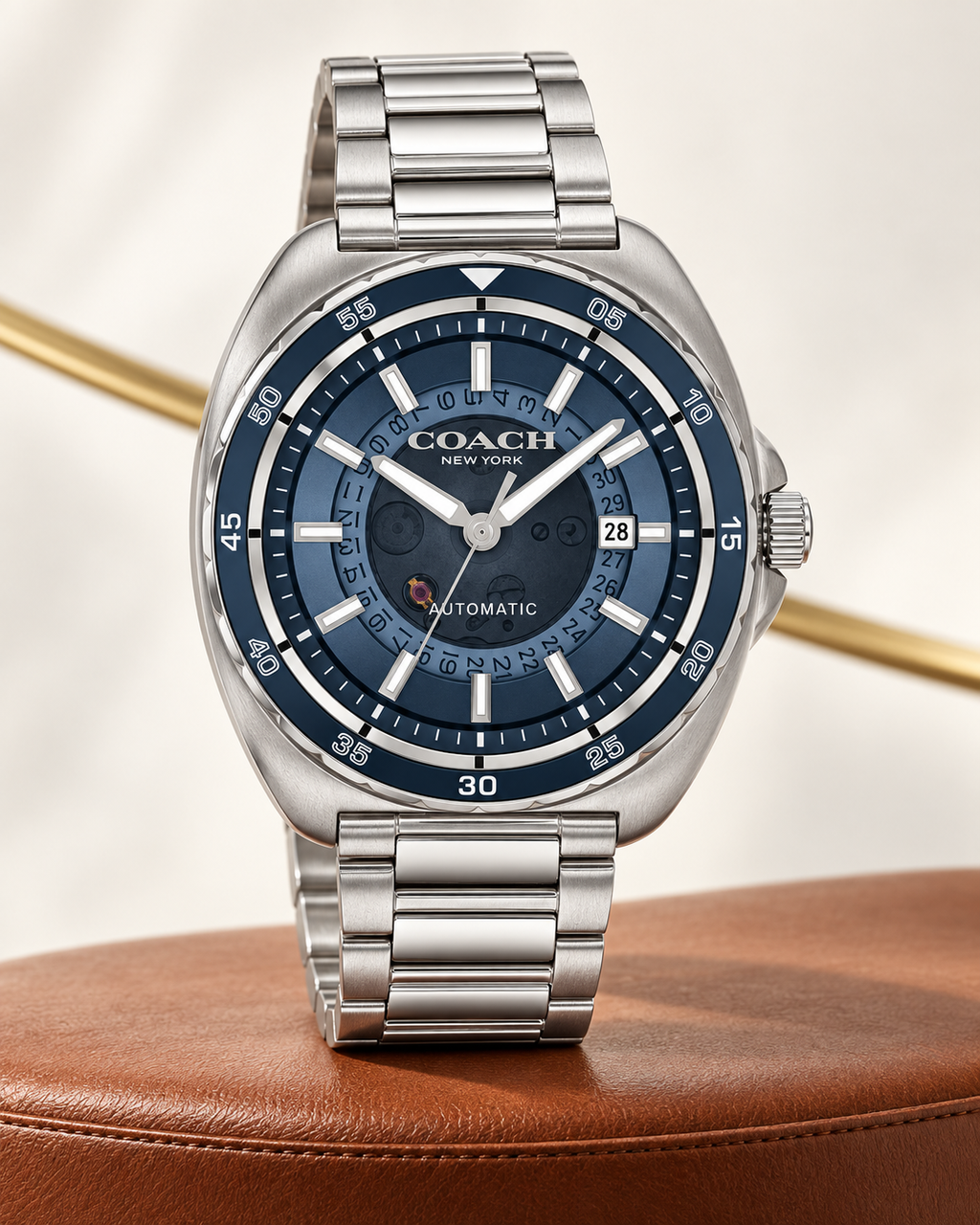 Coach Charter 14602711 blue dial stainless steel automatic watch