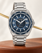 Coach Charter 14602711 blue dial stainless steel automatic watch
