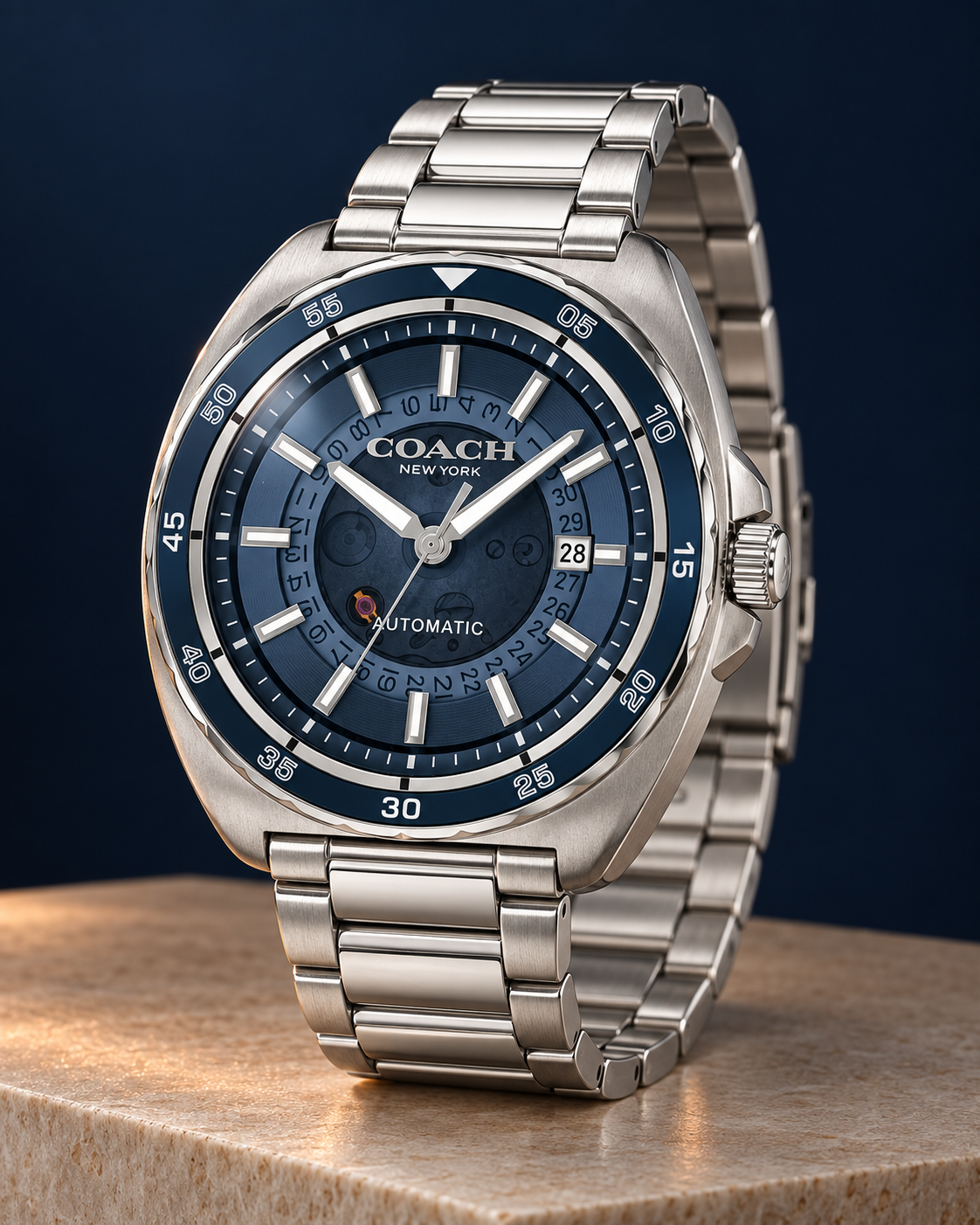 Coach Charter 14602711 stainless steel case and bracelet profile