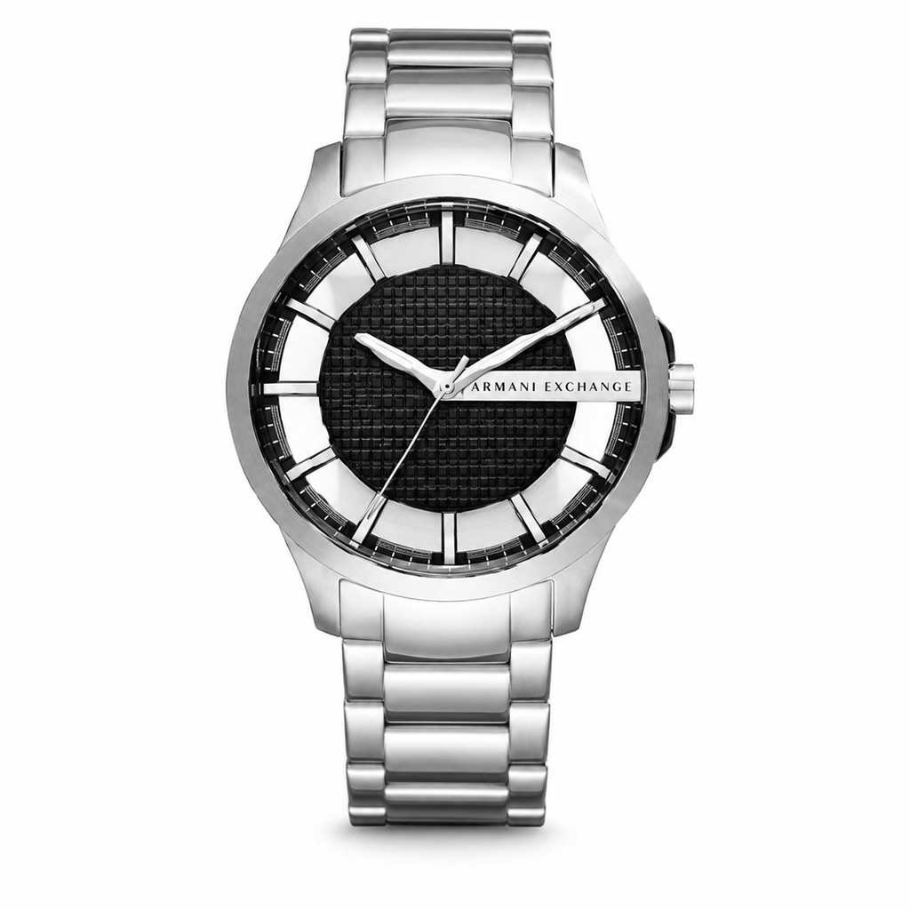 Armani Exchange AX2179 men's silver watch front packshot