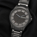 Armani Exchange AX2188 men's gunmetal watch dial macro