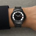 Armani Exchange AX2189 men's black gunmetal watch on wrist