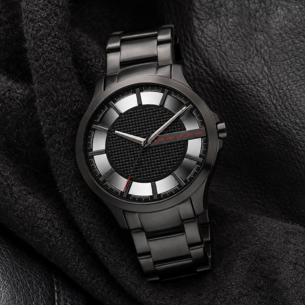 Armani Exchange AX2189 men's black gunmetal watch lifestyle