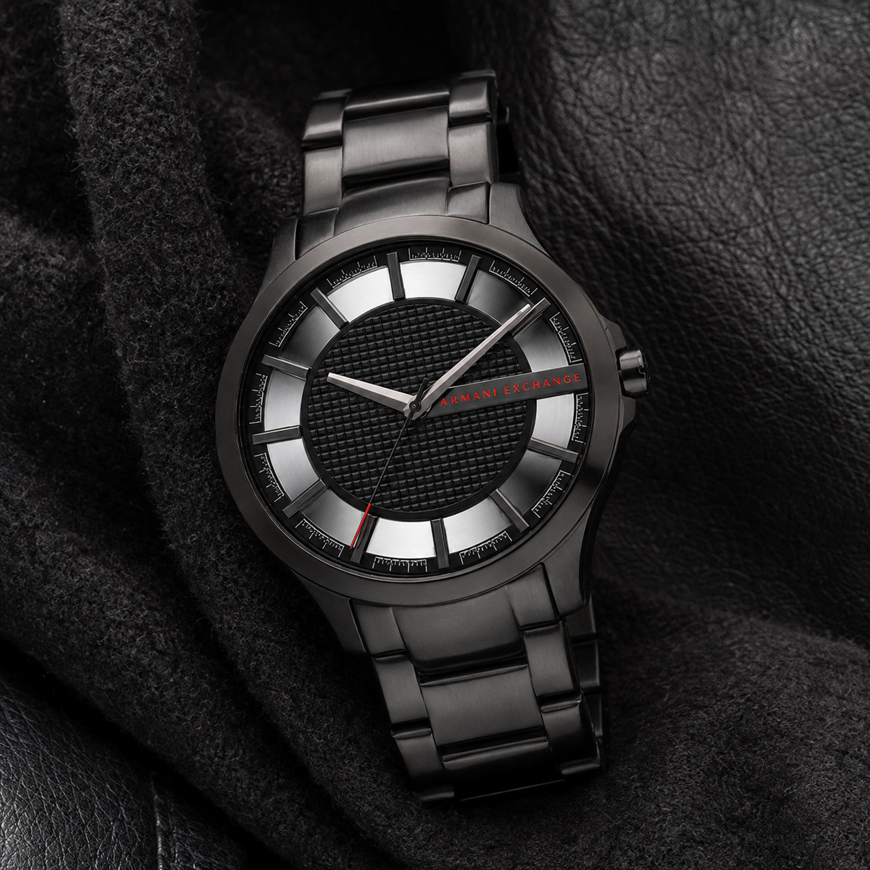 Armani Exchange AX2189 men's black gunmetal watch lifestyle