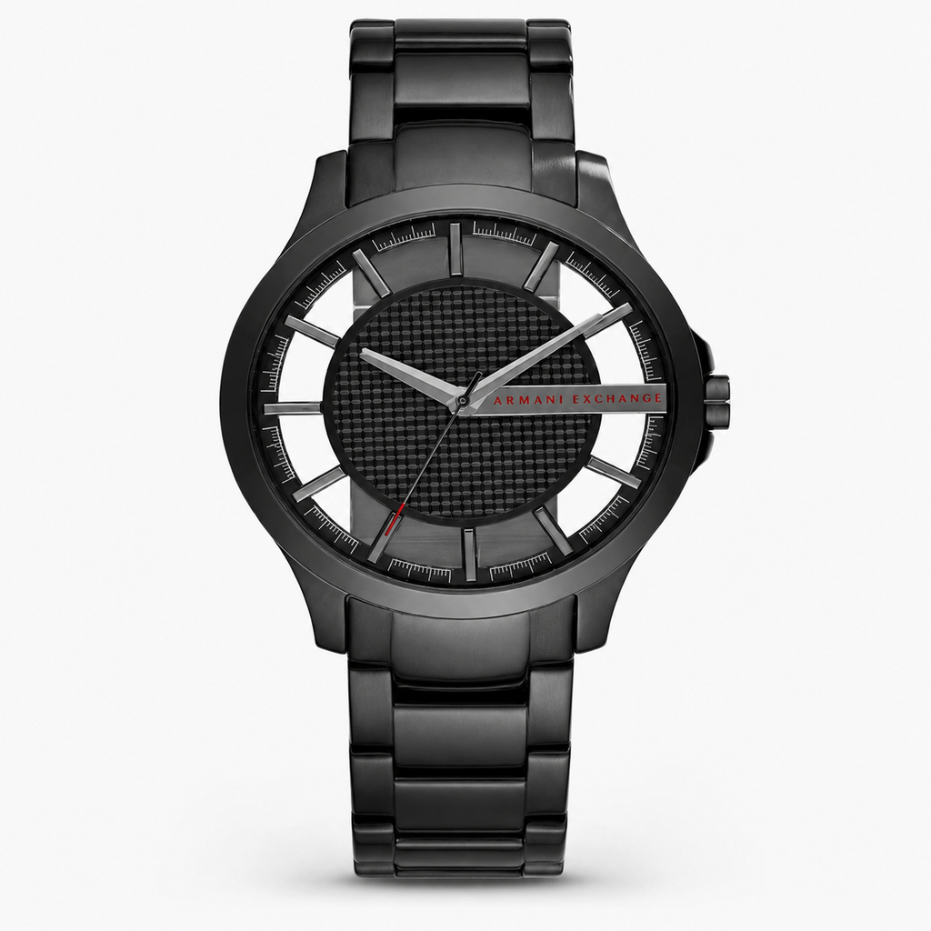 Armani Exchange AX2189 men's black gunmetal watch front packshot