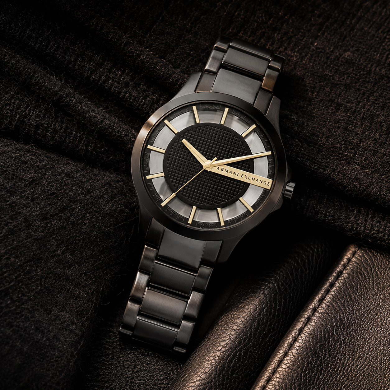 Armani Exchange AX2192 men's black and gold watch lifestyle