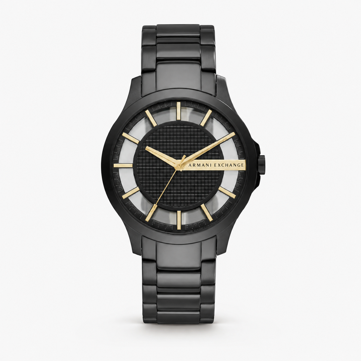 Armani Exchange AX2192 men's black and gold watch front packshot