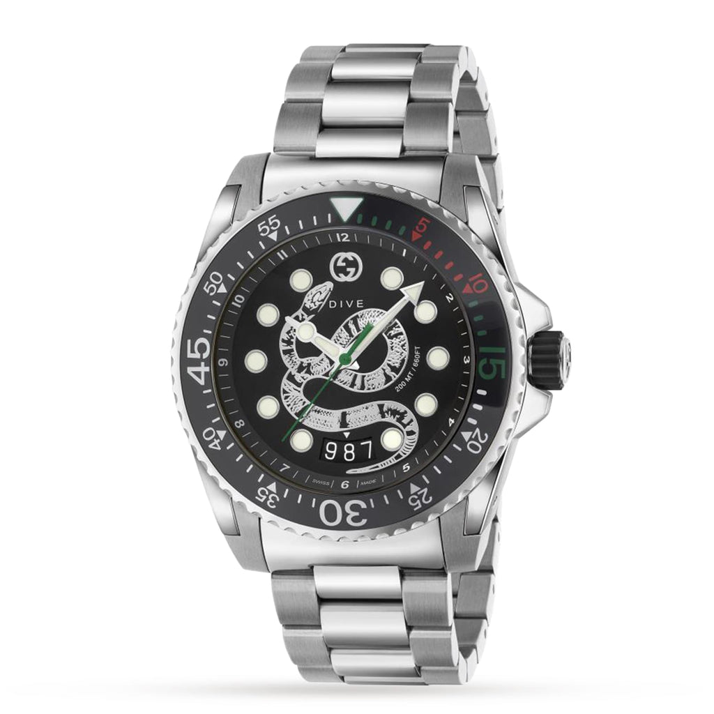 Gucci Dive YA136218 snake dial front view