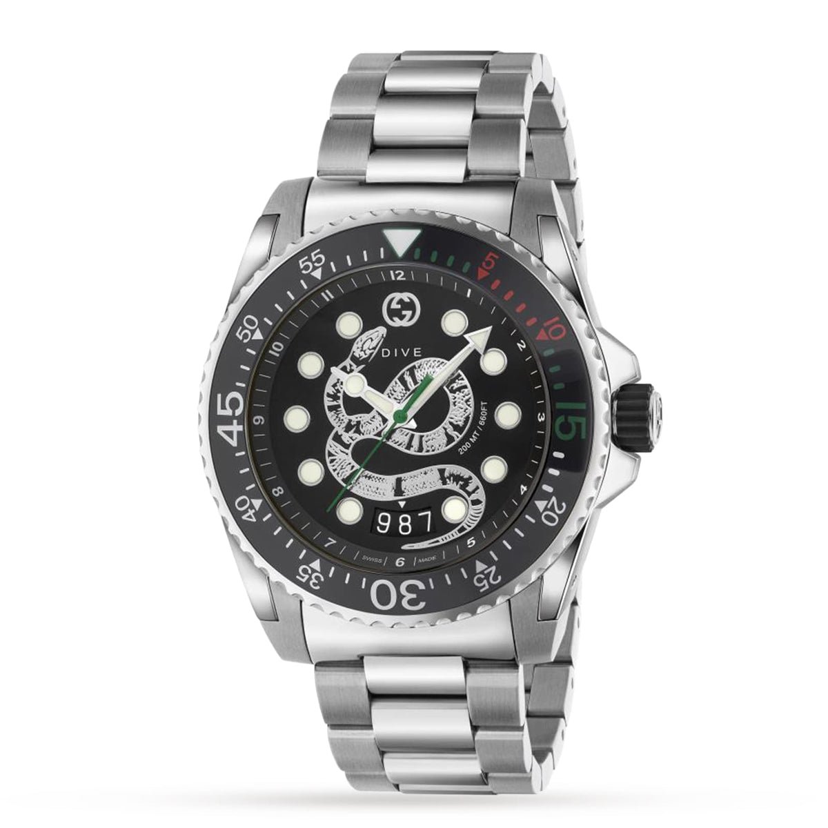 Gucci Dive YA136218 snake dial front view