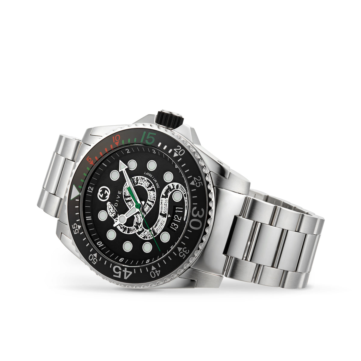 Gucci Dive YA136218 case and bezel detail