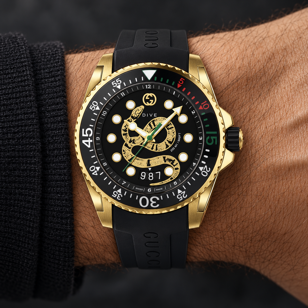Gucci YA136219 men's watch worn on wrist