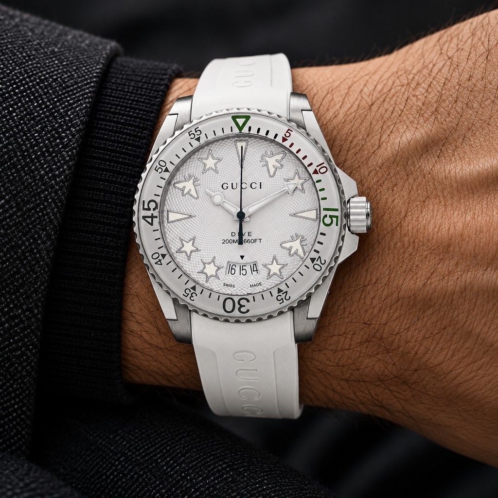 Gucci YA136337 men's watch worn on wrist