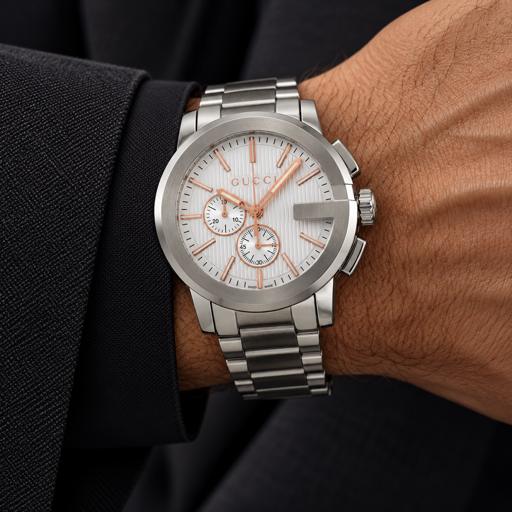 Gucci YA101201 men's watch worn on wrist