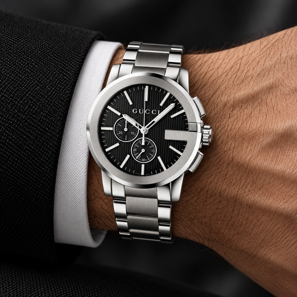 Gucci YA101204 men's watch worn on wrist