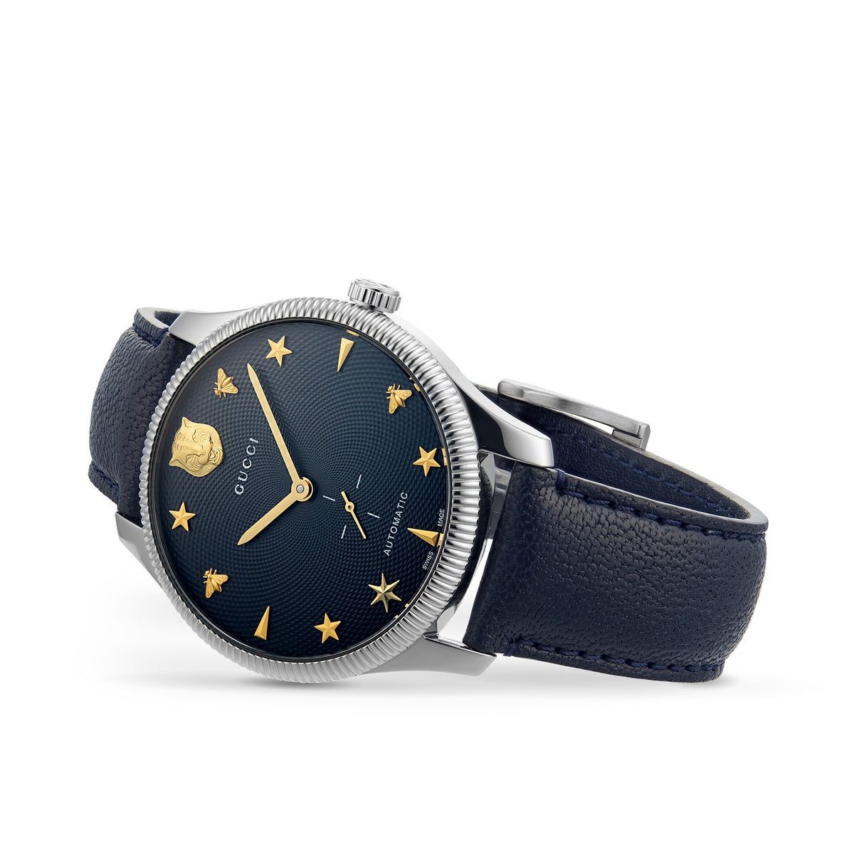 Gucci G-Timeless 40mm Automatic Men's Watch – Blue Leather – YA126347 product view 4