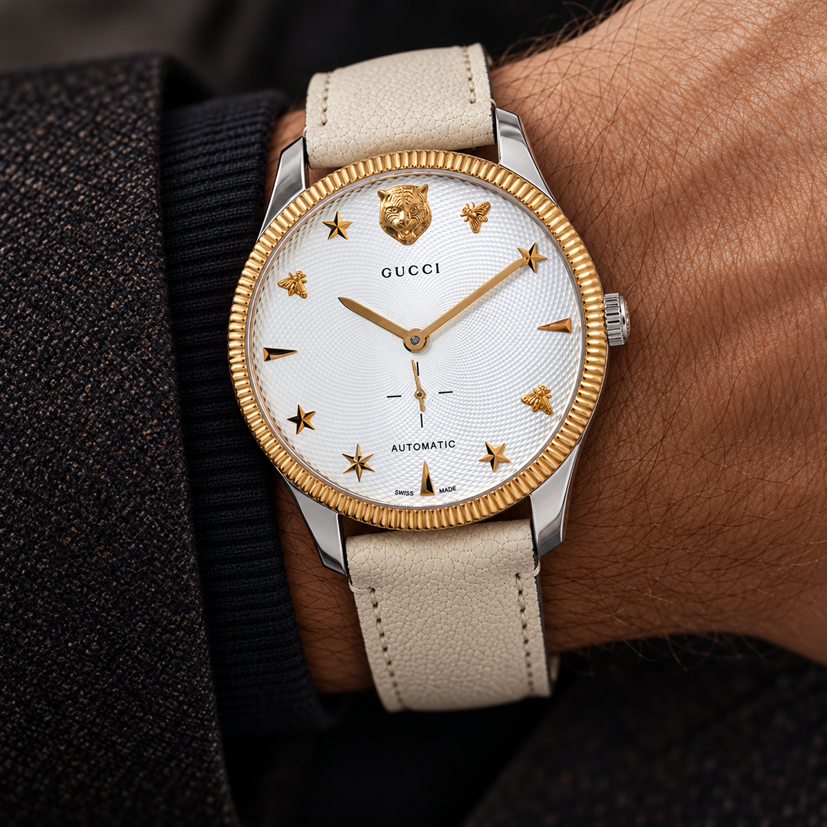 Gucci YA126348 men's watch worn on wrist