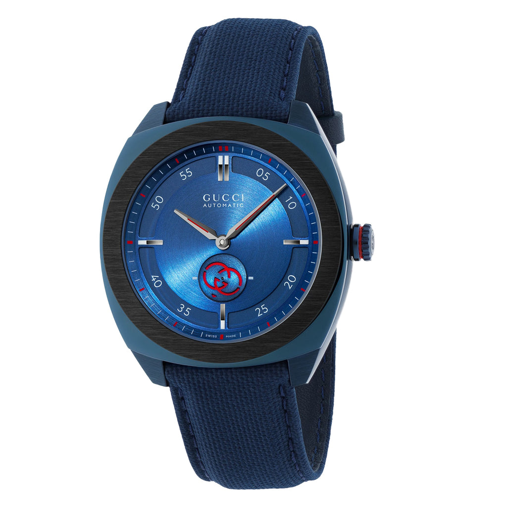 Gucci YA142331 blue dial front view