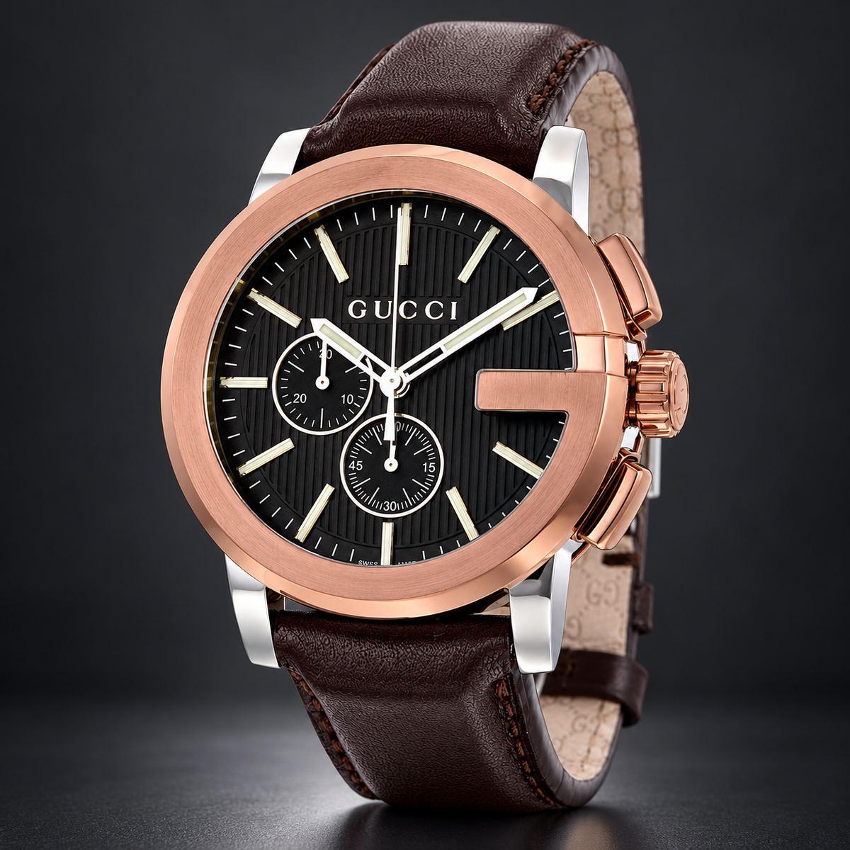 Gucci G-Chrono XL YA101202 macro dial view