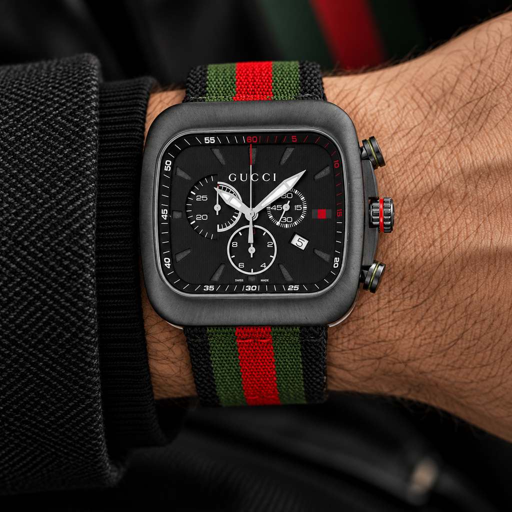 Gucci G-Coupe Chronograph YA131202 men's watch on wrist
