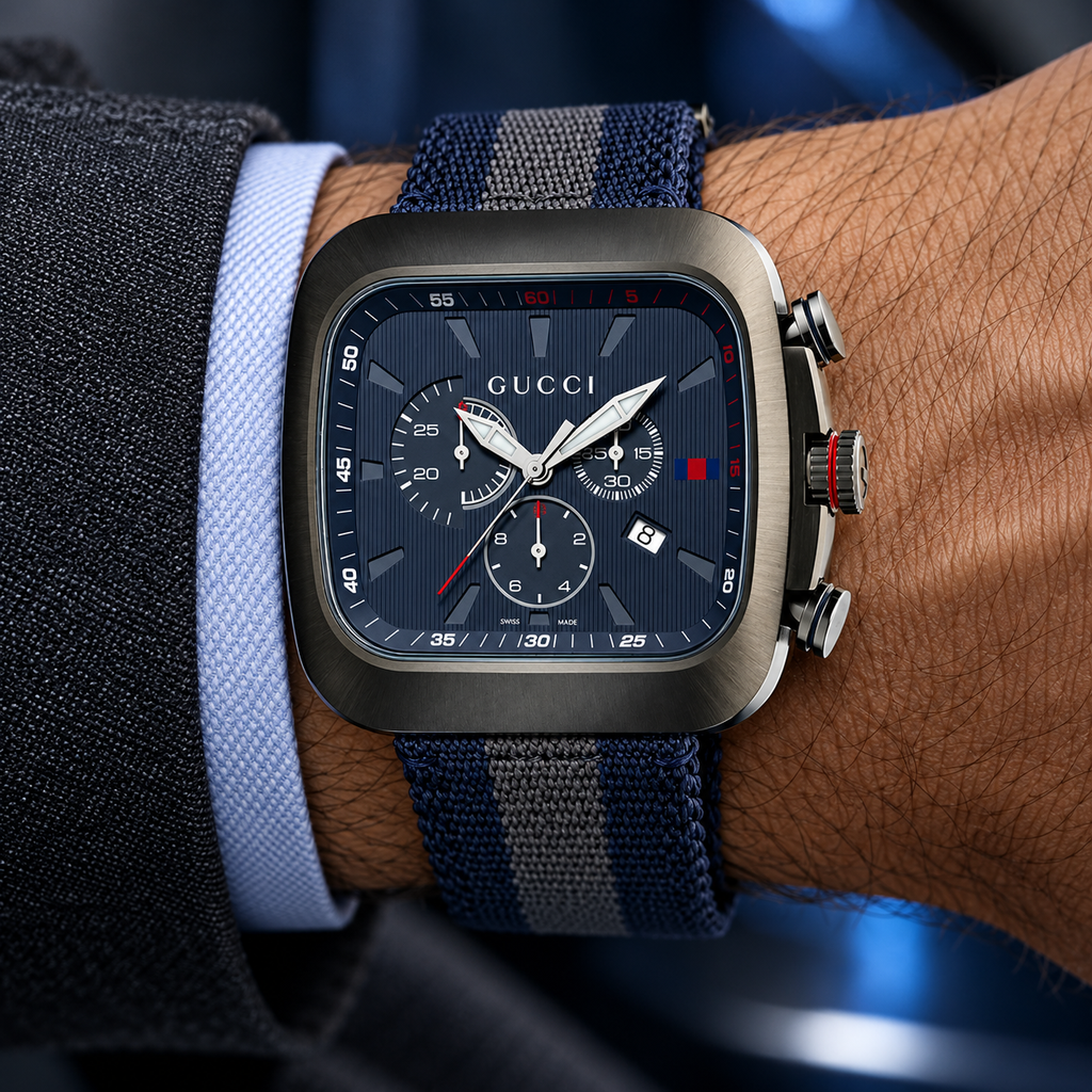 Gucci G-Coupe YA131203 men's chronograph on wrist