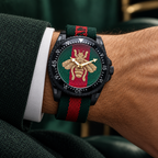 Gucci Dive XL Bee 45mm Men's Watch YA136216 – wrist lifestyle view
