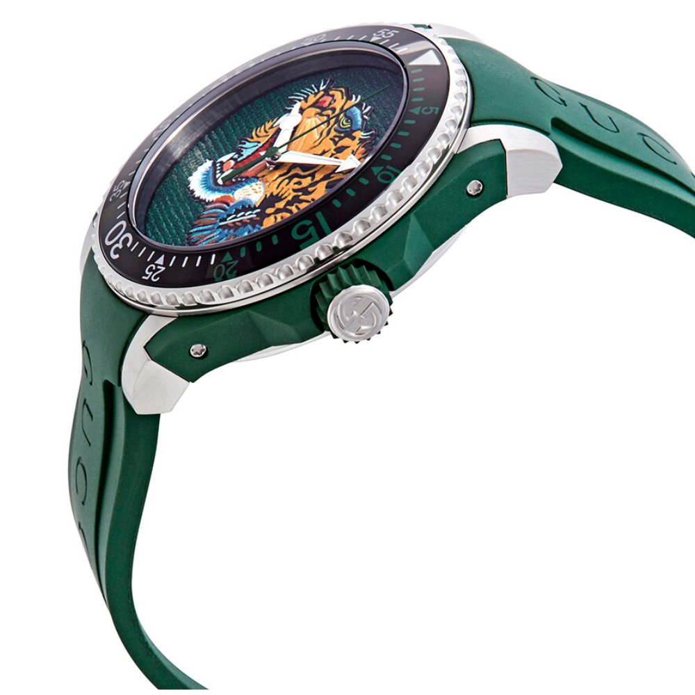 Gucci Dive Tiger 40mm Green Men's Watch YA136316 – product view 3