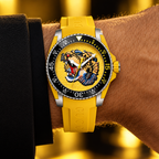 Gucci Dive Tiger 40mm Yellow Men's Watch YA136317 – wrist lifestyle view
