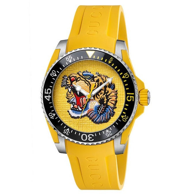 Gucci Dive Tiger 40mm Yellow Men's Watch YA136317 – product view 3