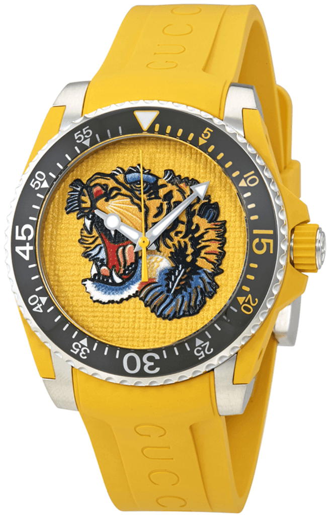 Gucci Dive Tiger 40mm Yellow Men's Watch YA136317 – product view 4