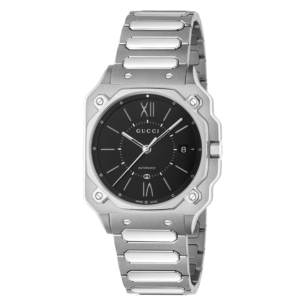 Gucci G-Flat YA166401 black dial front view