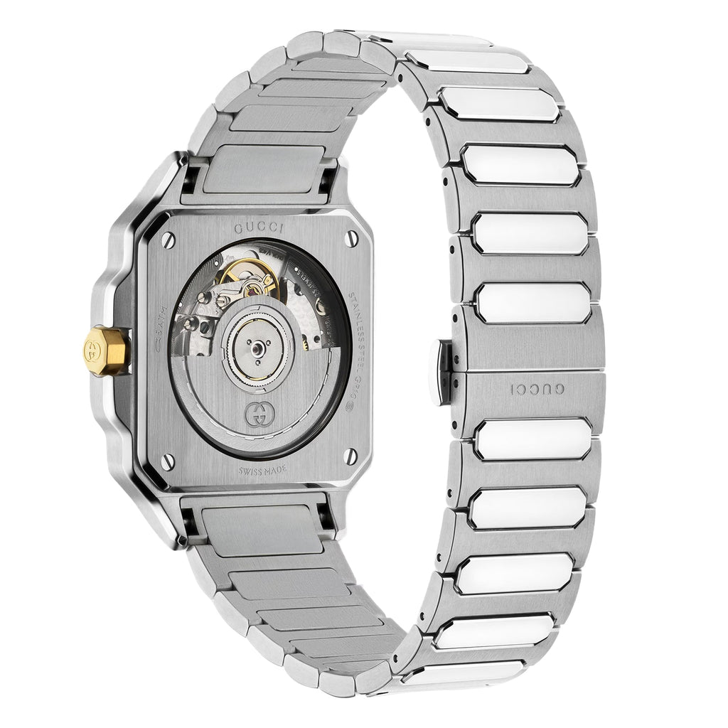 Gucci G-Flat YA166403 automatic caseback and bracelet
