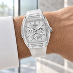 GUESS Mens Venix Clear Multi-function Watch – Venix, Clear skeleton-style multi-function dial, Clear transparent silicone strap, 41.5 mm – GW0203G1 – image 1