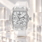 GUESS Mens Venix Clear Multi-function Watch – Venix, Clear skeleton-style multi-function dial, Clear transparent silicone strap, 41.5 mm – GW0203G1 – image 2