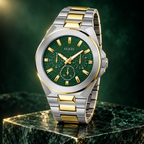 GUESS Mens 2-Tone Multi-function Watch – Dashboard, Green textured multi-function dial, Two-tone recycled-steel bracelet, 46 mm – GW0798G3 – image 2
