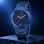 GUESS Mens Blue Analog Watch – Prodigy, Blue sunray dial with genuine diamond marker at 12 o’clock, Blue-tone recycled-steel bracelet, 40 mm – GW0833G1 – image 2