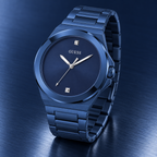 GUESS Mens Blue Analog Watch – Prodigy, Blue sunray dial with genuine diamond marker at 12 o’clock, Blue-tone recycled-steel bracelet, 40 mm – GW0833G1 – image 5