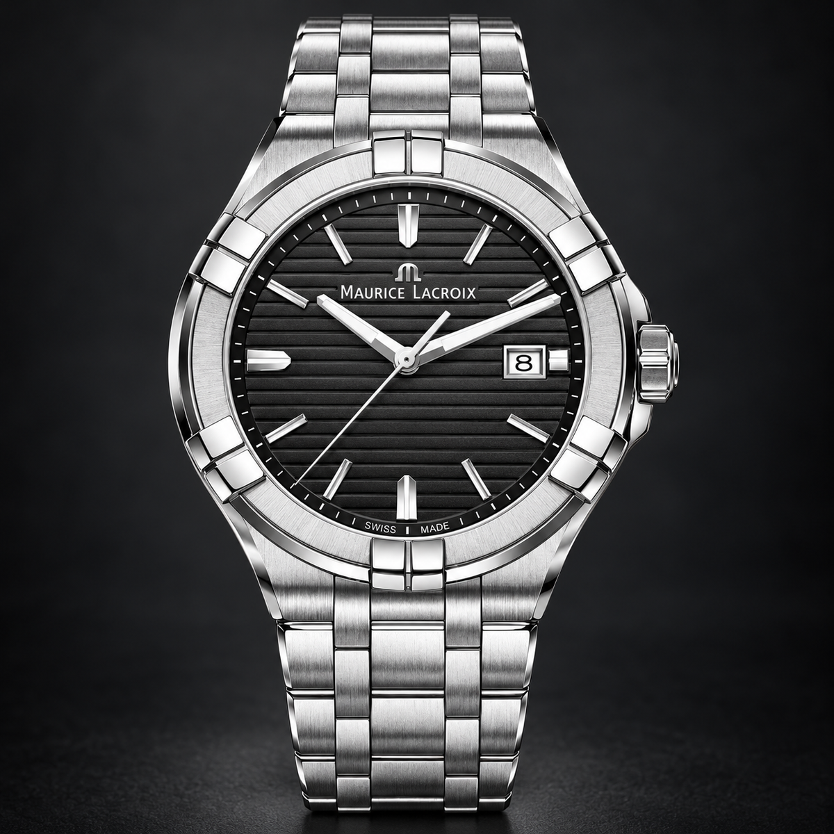 Maurice Lacroix AI1008-SS002-331-1 — dial and bezel detail