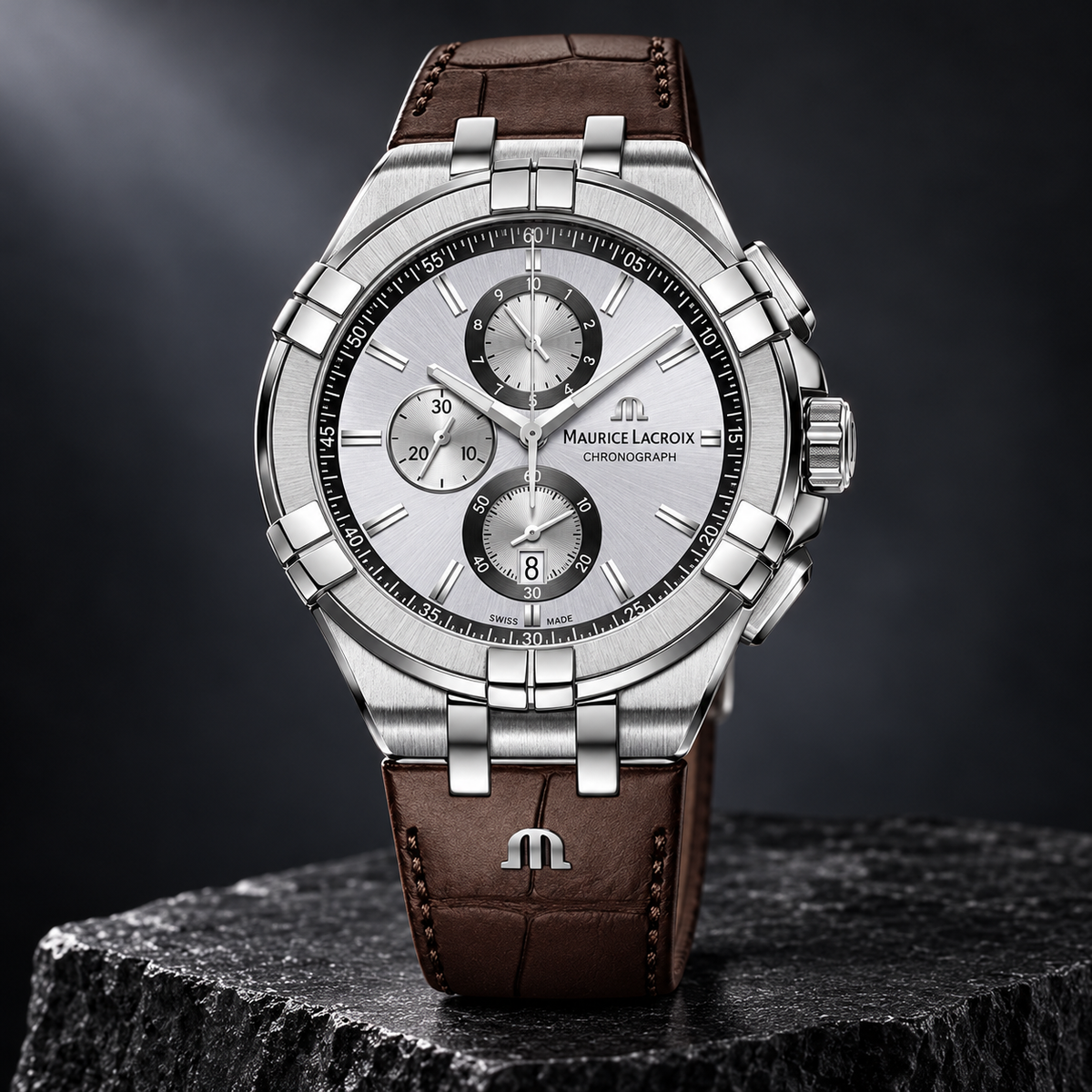 Maurice Lacroix AI1018-SS001-130-1 — three-quarter front view