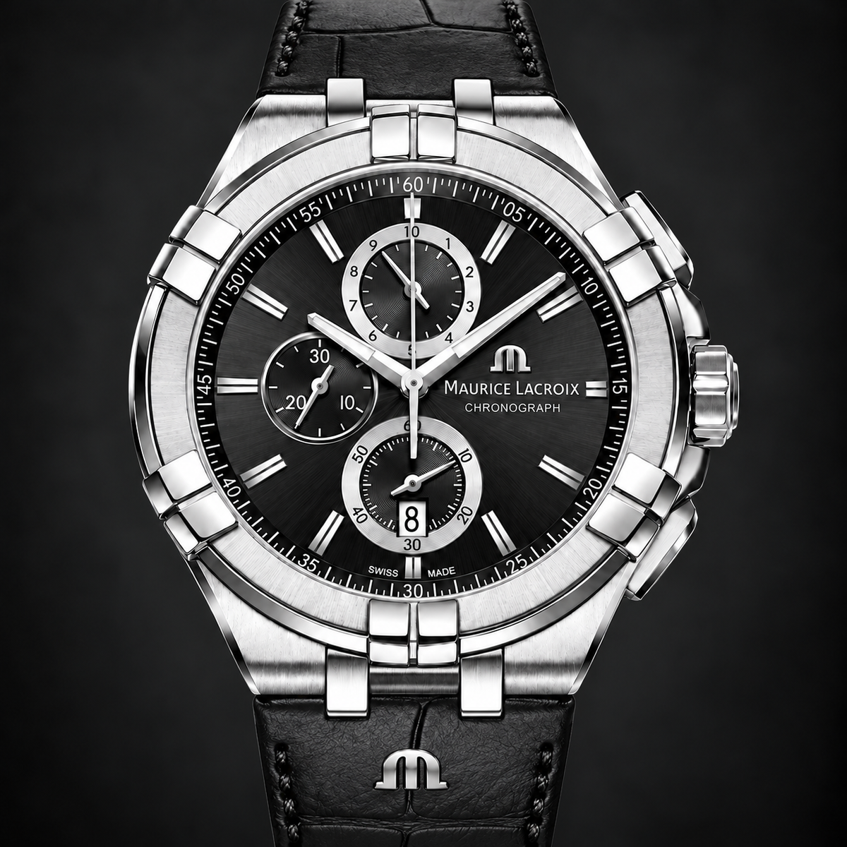 Maurice Lacroix AI1018-SS001-330-1 — dial and bezel detail