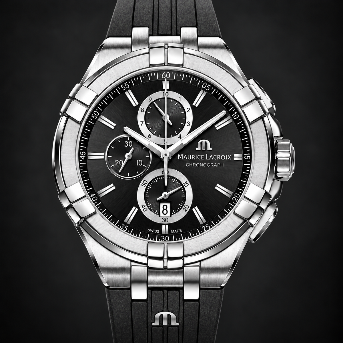 Maurice Lacroix AI1018-SS001-330-2 — dial and bezel detail
