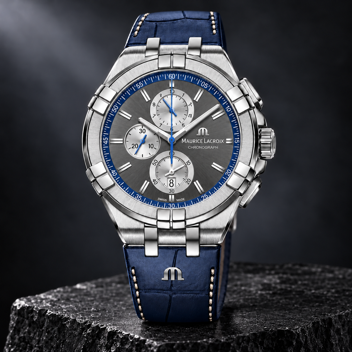 Maurice Lacroix AI1018-SS001-333-1 — three-quarter front view